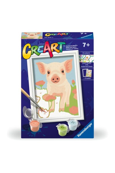 RAVENSBURGER Pictură pe numere CreArt pentru copii (purceluș drăguț)