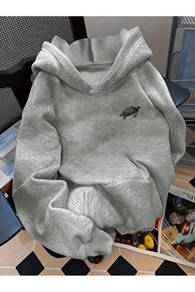 ALEYZA MODA Hanorac cu imprimeu broască țestoasă de mare