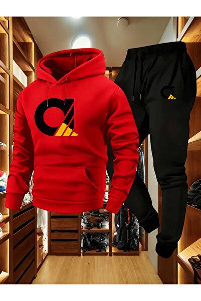 ALEYZA MODA Sports Graphic Printed Hoodie Pants Combination