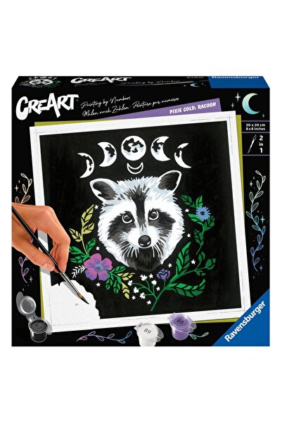 RAVENSBURGER CreArt Paint-by-Numbers for Adults – Pixie Cold Raccoon