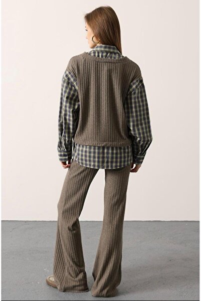 Opera Knitwear Shirt Detailed Two-Piece Set