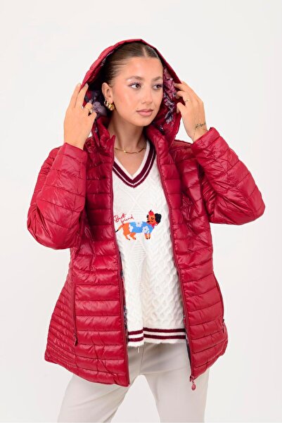 Park Moda 8960 Astari Flower Patterned Quilted Coat