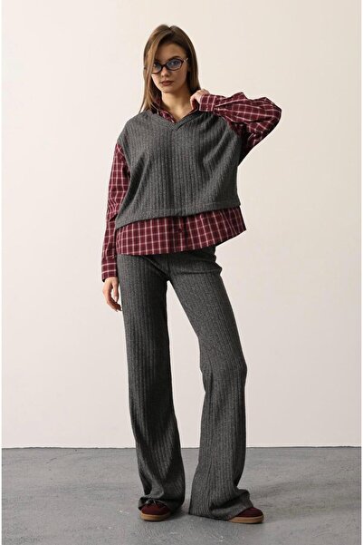Opera Knitwear Shirt Detailed Two-Piece Set