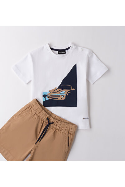 Sarabanda - Clothing set, 2 pieces, White & Light brown, 116 cm