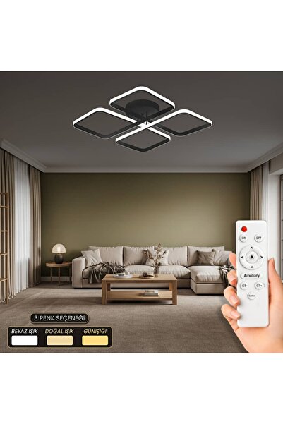 Holdak Novira Plafonyer Kumandalı Modern Led Avize - 3 Renk Ledli