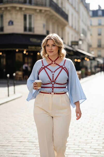 Angels Passion Червоний жіночий ремінь великого розміру