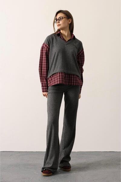 Opera Knitwear Shirt Detailed Two-Piece Set