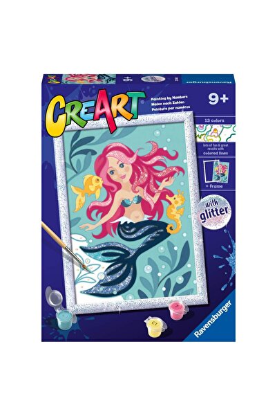 RAVENSBURGER CreArt Paint by Numbers for Children with Glitter - Mermaid