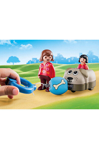 Playmobil 1.2.3 Mother and Daughter with Car and Dog