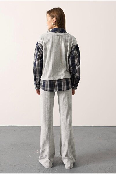 Opera Knitwear Shirt Detailed Two-Piece Set