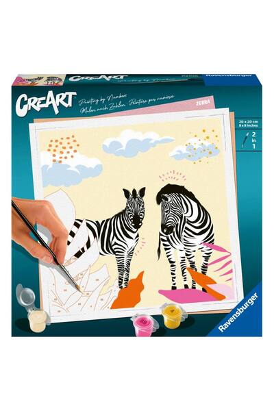 RAVENSBURGER CreArt Painting by Numbers for Adults - Zebras
