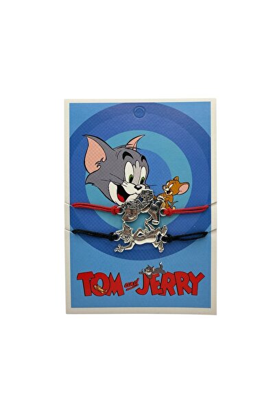 sinbEsg 2'li Tekstil Tom & Jerry Çizgi Film Görselli Bileklik Bileğe Göre Aya...