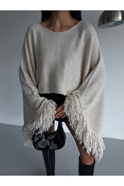 Lamierra Tassel Sleeve Crop Women's Knitwear