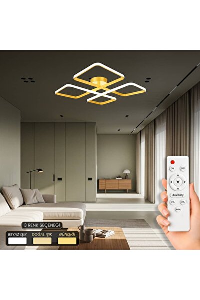 Holdak Novira Plafonyer Kumandalı Modern Led Avize - 3 Renk Ledli