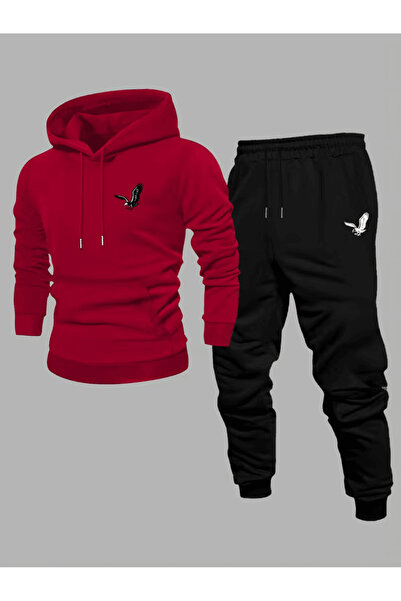 ALEYZA MODA Hooded Tracksuit Set with Eagle/Falcon Logo