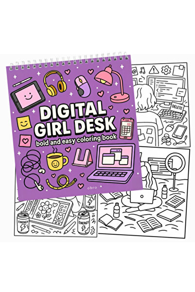 OBRO Carte de colorat cu pagini groase pentru adulți, antistres – OBRO® Birou digital pentru fete în stilul fantezist Coco Wyoming