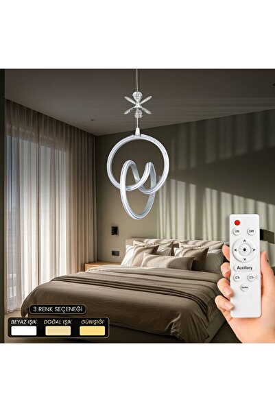 Holdak Yareva Kumandalı - Dİmmerli Sarkıt Led Avize - 3 Renk Ledli