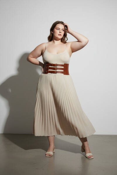 Angels Passion Plus Size Tan Women's Belt