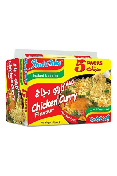 İndomie نودلز مقلية سريعة التحضير بنكهة كاري الدجاج – 5 × 75 جم