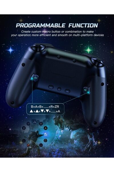 VOYEE Switch Wireless Pro Controller (RGB, Programmable, Vibration, Turbo, 1000mAh)