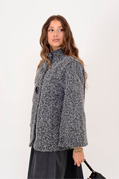 Park Moda 60940 Button-Detail Felt Coat