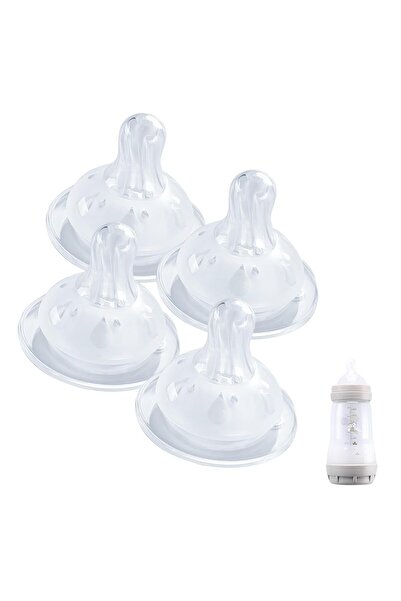 MAM Uyumlu Biberon Ucu – 4’lü Paket (Hızlı Akış, 6+ Ay, Yumuşak Silikon, Bibe...