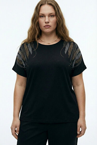 Elisho Μπλούζα από μπαμπού με πετροπλακωμένο σχέδιο νυχτερίδας στα μανίκια