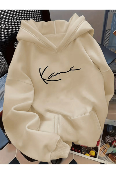 ALEYZA MODA Μινιμαλιστικό σχέδιο λογότυπου, φούτερ με κουκούλα και τσέπες