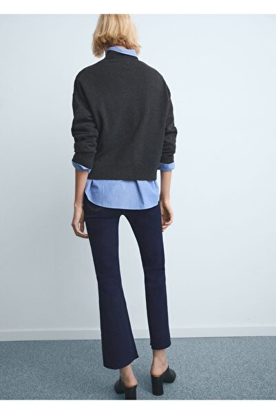 MANGO Woman Sienna flare crop jean pantolon