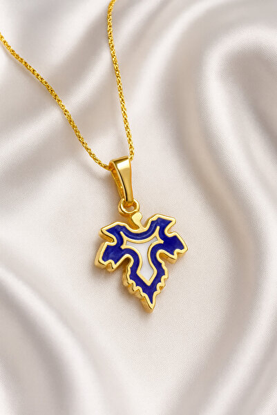 A-STİL TAKI Women's Gift Box Enamel Leaf Steel Necklace