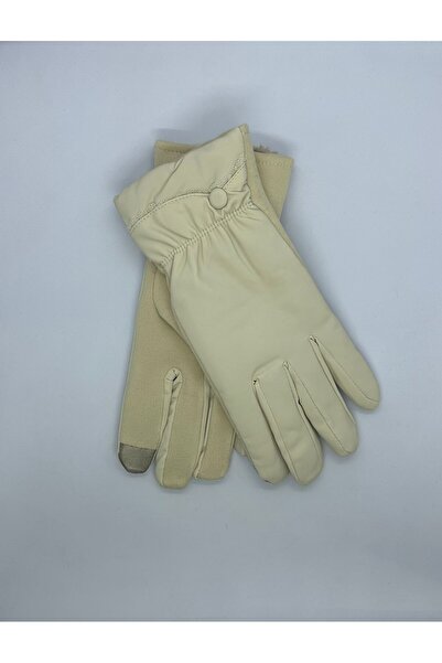 MOS&AK aksesuar Kadın Düğme Detaylı Telefon Kullanılabilir Eldiven
