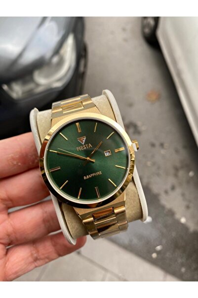 Fiesta GOLD İÇİ YEŞİL ERKEK KLASİK KOL SAATİ