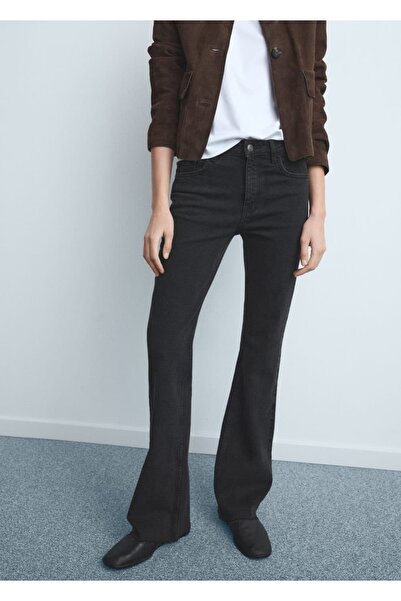 MANGO Woman Fiona orta belli flare jean pantolon