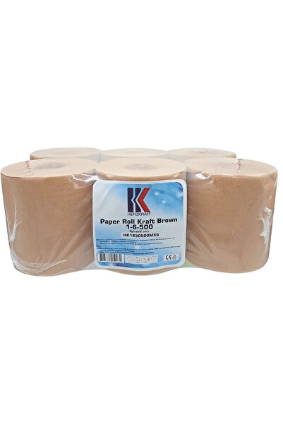 HERZKRAFT Brown 1-Ply Portion Paper Roll (6 Rolls 10,500 Sheets)