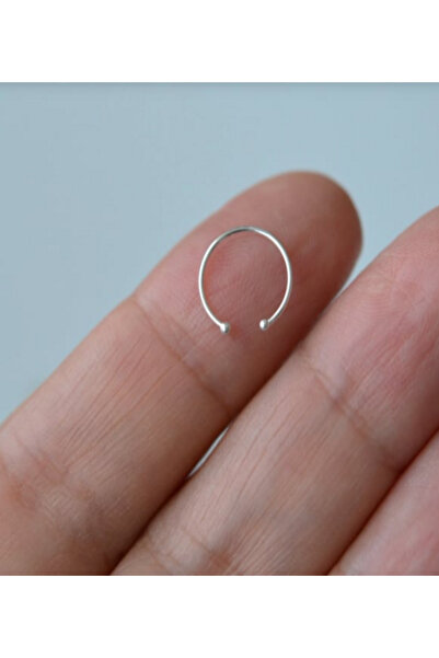 Set 925 Ayar Gümüş Sıkıştırmalı Fake Deliksiz Halka Piercing Burun Hızma ( Çap:9 mm - Kalınlık 1 mm )