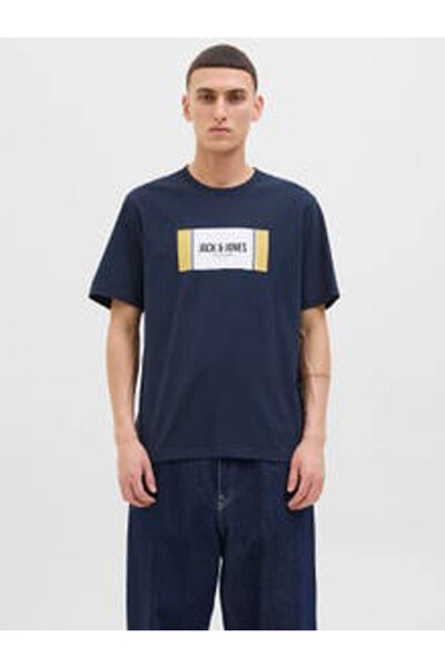 Jack & Jones Erkek Gögüs Logo Baskili Tisört - Hayato