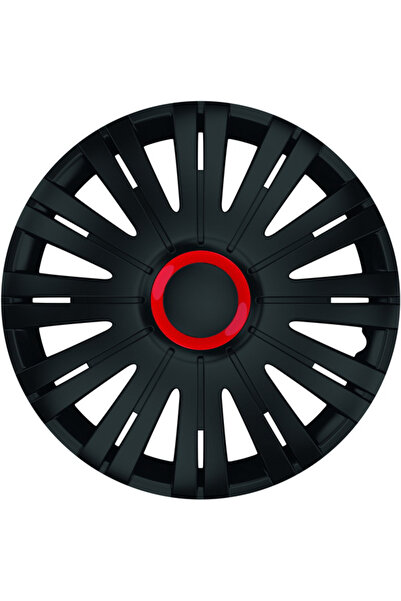 Mega Drive Комплект капаци за джанти 15` черни с червен пръстен Active