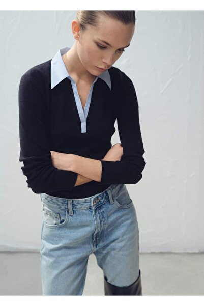 MANGO Woman Kombine gömlek yaka kazak