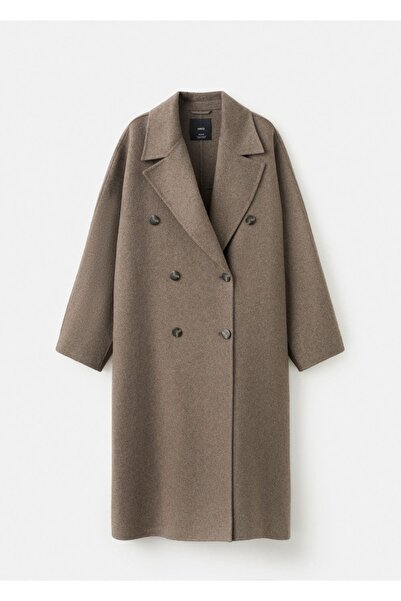MANGO Woman El yapımı oversize yün palto