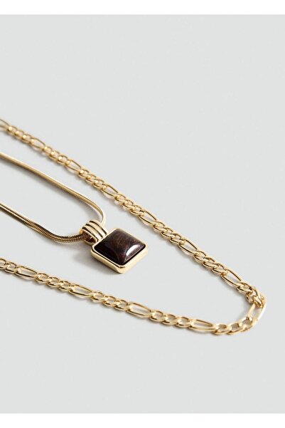 MANGO Woman Çift zincirli kolye
