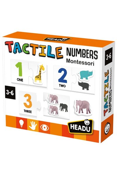 Headu Montessori tactile sheets with numbers and animals