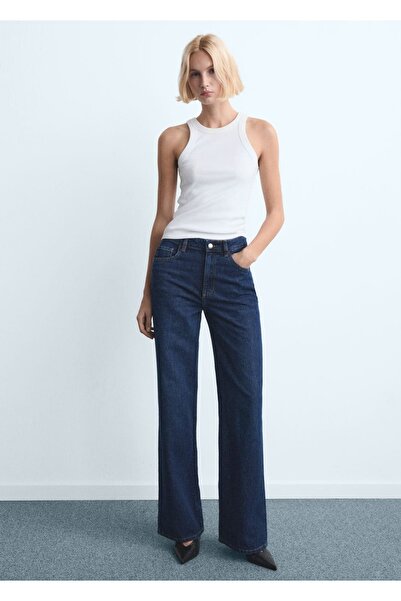 MANGO Woman Danila wide leg yüksek belli jean