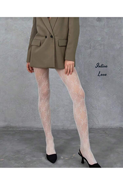 İntive Lingerie Chiloți Denise Ribbon cu model din plasă, cu aspect modern de dantelă-alb