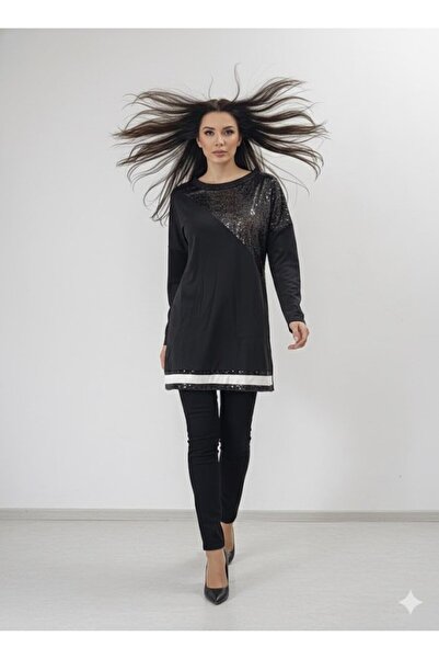 buğrahayalin Women's Long Sleeve Pulpayet Detail Blouse