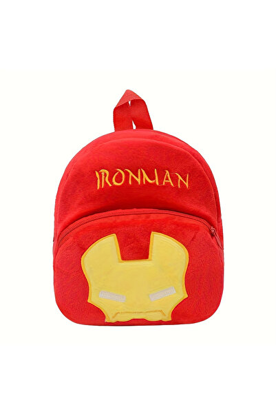 OEM Ghiozdan pluș pentru copii 23x23 cm, roșu, moale și ușor, ideal pentru gr...