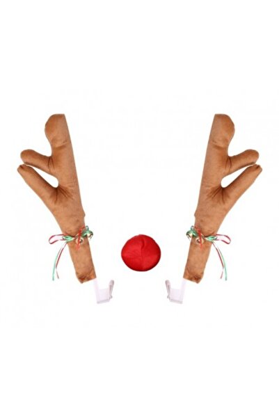 varioshop Christmas car decoration set – “Reindeer Antlers + Red Nose” for the car