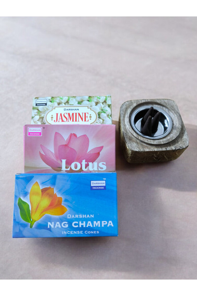 Darshan Aromatik & Ferah 3’lü Konik Tütsü Seti – Seçilebilir Kokular