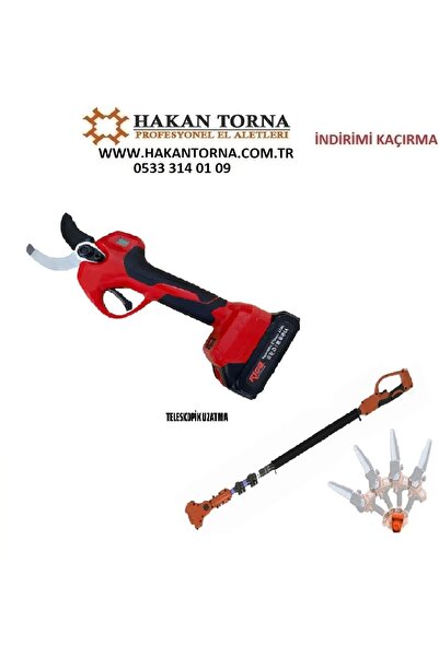 Rico Şarjlı Dal Bağ Budama Makası ve Uzatma Teleskop