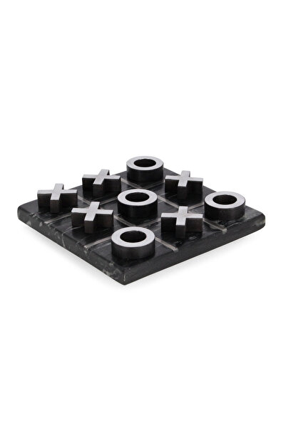 Bizzotto Joc X-O (Tic-Tac-Toe) lemn de mango și marmură „Fortune” 15x15x2.6 cm