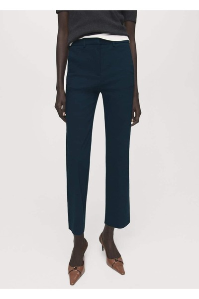 MANGO Woman Düz kesim kısa paçalı pantolon